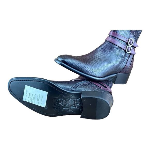 Jo Ghost Men size 8.5  Croc-Embossed Leather Boots Shoes - Picture 13 of 13